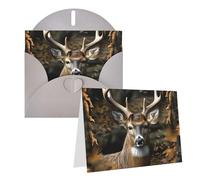 Blank Greetings Card 4'' X 6'' With Envelopes, Camouflage Deer Thank You Cards Note Cards Gray All Occasion Cards For Christmas Holidays Birthday Graduation Anniversaries