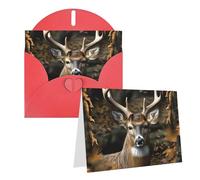 Blank Greetings Card 4'' X 6'' With Envelopes, Camouflage Deer Thank You Cards Note Cards Red All Occasion Cards For Christmas Holidays Birthday Graduation Anniversaries