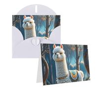 Blank Greetings Card 4'' X 6'' With Envelopes, Cartoon Alpaca Cute Animal Thank You Cards Note Cards White All Occasion Cards For Christmas Holidays Birthday Graduation Anniversaries