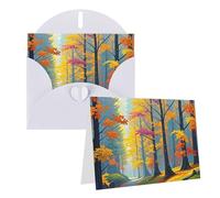 Blank Greetings Card 4'' X 6'' With Envelopes, Colorful Autumn Morning Thank You Cards Note Cards White All Occasion Cards For Christmas Holidays Birthday Graduation Anniversaries