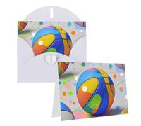 Blank Greetings Card 4'' X 6'' With Envelopes, Colorful Basketball Thank You Cards Note Cards White All Occasion Cards For Christmas Holidays Birthday Graduation Anniversaries
