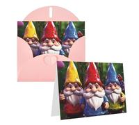 Blank Greetings Card 4'' X 6'' With Envelopes, Colorful Gnomes Thank You Cards Note Cards Pink All Occasion Cards For Christmas Holidays Birthday Graduation Anniversaries