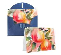 Blank Greetings Card 4'' X 6'' With Envelopes, Colorful Peach Watercolor Design Thank You Cards Note Cards Blue All Occasion Cards For Christmas Holidays Birthday Graduation Anniversaries