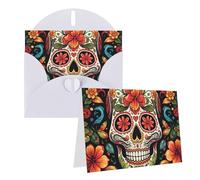 Blank Greetings Card 4'' X 6'' With Envelopes, Colorful Sugar Skull Thank You Cards Note Cards White All Occasion Cards For Christmas Holidays Birthday Graduation Anniversaries