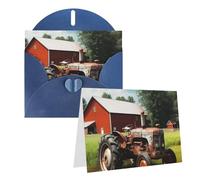 Blank Greetings Card 4'' X 6'' With Envelopes, Company Farm Tractor Thank You Cards Note Cards Blue All Occasion Cards For Christmas Holidays Birthday Graduation Anniversaries