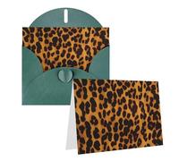 Blank Greetings Card 4'' X 6'' With Envelopes, Cool Cheetah Leopard Thank You Cards Note Cards Dark Green All Occasion Cards For Christmas Holidays Birthday Graduation Anniversaries