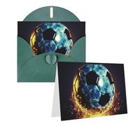 Blank Greetings Card 4'' X 6'' With Envelopes, Cool Soccer Ball Thank You Cards Note Cards Dark Green All Occasion Cards For Christmas Holidays Birthday Graduation Anniversaries