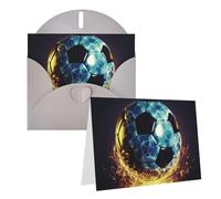 Blank Greetings Card 4'' X 6'' With Envelopes, Cool Soccer Ball Thank You Cards Note Cards Gray All Occasion Cards For Christmas Holidays Birthday Graduation Anniversaries