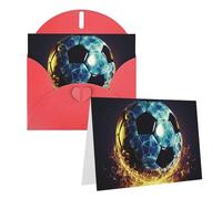 Blank Greetings Card 4'' X 6'' With Envelopes, Cool Soccer Ball Thank You Cards Note Cards Red All Occasion Cards For Christmas Holidays Birthday Graduation Anniversaries