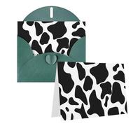 Blank Greetings Card 4'' X 6'' With Envelopes, Cow Spot Thank You Cards Note Cards Dark Green All Occasion Cards For Christmas Holidays Birthday Graduation Anniversaries