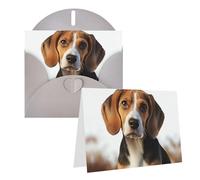 Blank Greetings Card 4'' X 6'' With Envelopes, Cute Beagle Dog Thank You Cards Note Cards Gray All Occasion Cards For Christmas Holidays Birthday Graduation Anniversaries