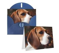 Blank Greetings Card 4'' X 6'' With Envelopes, Cute Beagle Thank You Cards Note Cards Blue All Occasion Cards For Christmas Holidays Birthday Graduation Anniversaries