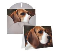 Blank Greetings Card 4'' X 6'' With Envelopes, Cute Beagle Thank You Cards Note Cards Gray All Occasion Cards For Christmas Holidays Birthday Graduation Anniversaries