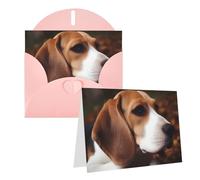Blank Greetings Card 4'' X 6'' With Envelopes, Cute Beagle Thank You Cards Note Cards Pink All Occasion Cards For Christmas Holidays Birthday Graduation Anniversaries