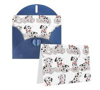 Blank Greetings Card 4'' X 6'' With Envelopes, Cute Dalmatian Thank You Cards Note Cards Blue All Occasion Cards For Christmas Holidays Birthday Graduation Anniversaries