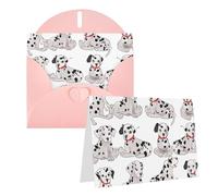 Blank Greetings Card 4'' X 6'' With Envelopes, Cute Dalmatian Thank You Cards Note Cards Pink All Occasion Cards For Christmas Holidays Birthday Graduation Anniversaries