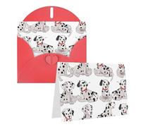 Blank Greetings Card 4'' X 6'' With Envelopes, Cute Dalmatian Thank You Cards Note Cards Red All Occasion Cards For Christmas Holidays Birthday Graduation Anniversaries