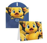 Blank Greetings Card 4'' X 6'' With Envelopes, Cute Duck Animal Thank You Cards Note Cards Blue All Occasion Cards For Christmas Holidays Birthday Graduation Anniversaries
