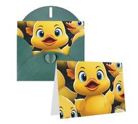Blank Greetings Card 4'' X 6'' With Envelopes, Cute Duck Animal Thank You Cards Note Cards Dark Green All Occasion Cards For Christmas Holidays Birthday Graduation Anniversaries