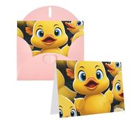 Blank Greetings Card 4'' X 6'' With Envelopes, Cute Duck Animal Thank You Cards Note Cards Pink All Occasion Cards For Christmas Holidays Birthday Graduation Anniversaries