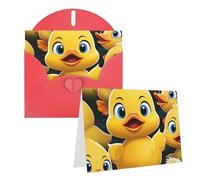 Blank Greetings Card 4'' X 6'' With Envelopes, Cute Duck Animal Thank You Cards Note Cards Red All Occasion Cards For Christmas Holidays Birthday Graduation Anniversaries