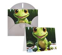 Blank Greetings Card 4'' X 6'' With Envelopes, Cute Frog Thank You Cards Note Cards Gray All Occasion Cards For Christmas Holidays Birthday Graduation Anniversaries
