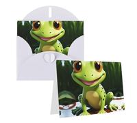 Blank Greetings Card 4'' X 6'' With Envelopes, Cute Frog Thank You Cards Note Cards White All Occasion Cards For Christmas Holidays Birthday Graduation Anniversaries