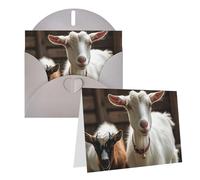 Blank Greetings Card 4'' X 6'' With Envelopes, Cute Goat Thank You Cards Note Cards Gray All Occasion Cards For Christmas Holidays Birthday Graduation Anniversaries