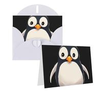 Blank Greetings Card 4'' X 6'' With Envelopes, Cute Penguin Thank You Cards Note Cards White All Occasion Cards For Christmas Holidays Birthday Graduation Anniversaries