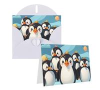 Blank Greetings Card 4'' X 6'' With Envelopes, Cute Penguins Thank You Cards Note Cards White All Occasion Cards For Christmas Holidays Birthday Graduation Anniversaries
