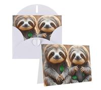 Blank Greetings Card 4'' X 6'' With Envelopes, Cute Sloths Thank You Cards Note Cards White All Occasion Cards For Christmas Holidays Birthday Graduation Anniversaries