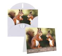 Blank Greetings Card 4'' X 6'' With Envelopes, Cute Squirrels Thank You Cards Note Cards White All Occasion Cards For Christmas Holidays Birthday Graduation Anniversaries