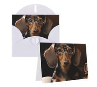 Blank Greetings Card 4'' X 6'' With Envelopes, Dachshund Book Thank You Cards Note Cards White All Occasion Cards For Christmas Holidays Birthday Graduation Anniversaries