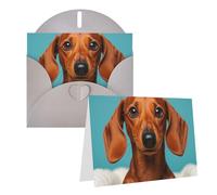 Blank Greetings Card 4'' X 6'' With Envelopes, Dachshund Dog Thank You Cards Note Cards Gray All Occasion Cards For Christmas Holidays Birthday Graduation Anniversaries