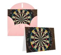 Blank Greetings Card 4'' X 6'' With Envelopes, Dart Board Thank You Cards Note Cards Pink All Occasion Cards For Christmas Holidays Birthday Graduation Anniversaries