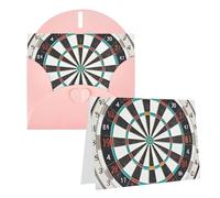 Blank Greetings Card 4'' X 6'' With Envelopes, Dart Board Thank You Cards Note Cards Pink All Occasion Cards For Christmas Holidays Birthday Graduation Anniversaries