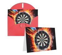 Blank Greetings Card 4'' X 6'' With Envelopes, Dart Board Thank You Cards Note Cards Red All Occasion Cards For Christmas Holidays Birthday Graduation Anniversaries