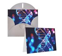 Blank Greetings Card 4'' X 6'' With Envelopes, Dna Genetic Helix Thank You Cards Note Cards Gray All Occasion Cards For Christmas Holidays Birthday Graduation Anniversaries