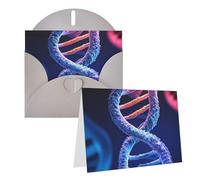 Blank Greetings Card 4'' X 6'' With Envelopes, Dna Genetic Helix Thank You Cards Note Cards Gray All Occasion Cards For Christmas Holidays Birthday Graduation Anniversaries