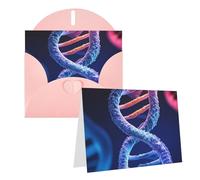 Blank Greetings Card 4'' X 6'' With Envelopes, Dna Genetic Helix Thank You Cards Note Cards Pink All Occasion Cards For Christmas Holidays Birthday Graduation Anniversaries