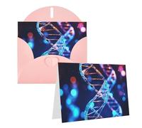Blank Greetings Card 4'' X 6'' With Envelopes, Dna Genetic Helix Thank You Cards Note Cards Pink All Occasion Cards For Christmas Holidays Birthday Graduation Anniversaries