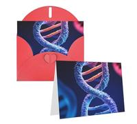 Blank Greetings Card 4'' X 6'' With Envelopes, Dna Genetic Helix Thank You Cards Note Cards Red All Occasion Cards For Christmas Holidays Birthday Graduation Anniversaries