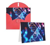 Blank Greetings Card 4'' X 6'' With Envelopes, Dna Genetic Helix Thank You Cards Note Cards Red All Occasion Cards For Christmas Holidays Birthday Graduation Anniversaries