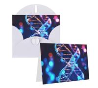 Blank Greetings Card 4'' X 6'' With Envelopes, Dna Genetic Helix Thank You Cards Note Cards White All Occasion Cards For Christmas Holidays Birthday Graduation Anniversaries