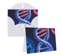 Blank Greetings Card 4'' X 6'' With Envelopes, Dna Genetic Helix Thank You Cards Note Cards White All Occasion Cards For Christmas Holidays Birthday Graduation Anniversaries