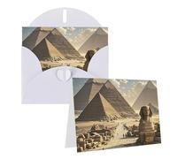 Blank Greetings Card 4'' X 6'' With Envelopes, Egyptian Pyramids Thank You Cards Note Cards White All Occasion Cards For Christmas Holidays Birthday Graduation Anniversaries
