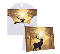 Blank Greetings Card 4'' X 6'' With Envelopes, Elk Artwork Thank You Cards Note Cards White All Occasion Cards For Christmas Holidays Birthday Graduation Anniversaries