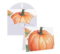 Blank Greetings Card 4'' X 6'' With Envelopes, Fall Watercolor Pumpkins Thank You Cards Note Cards White All Occasion Cards For Christmas Holidays Birthday Graduation Anniversaries