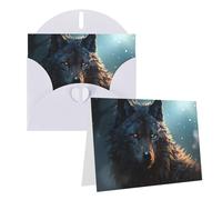 Blank Greetings Card 4'' X 6'' With Envelopes, Fantasy Wolf Thank You Cards Note Cards White All Occasion Cards For Christmas Holidays Birthday Graduation Anniversaries