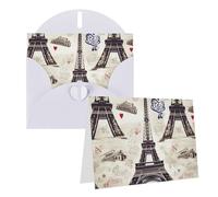 Blank Greetings Card 4'' X 6'' With Envelopes, French Paris Tour Eiffel Tower Thank You Cards Note Cards White All Occasion Cards For Christmas Holidays Birthday Graduation Anniversaries